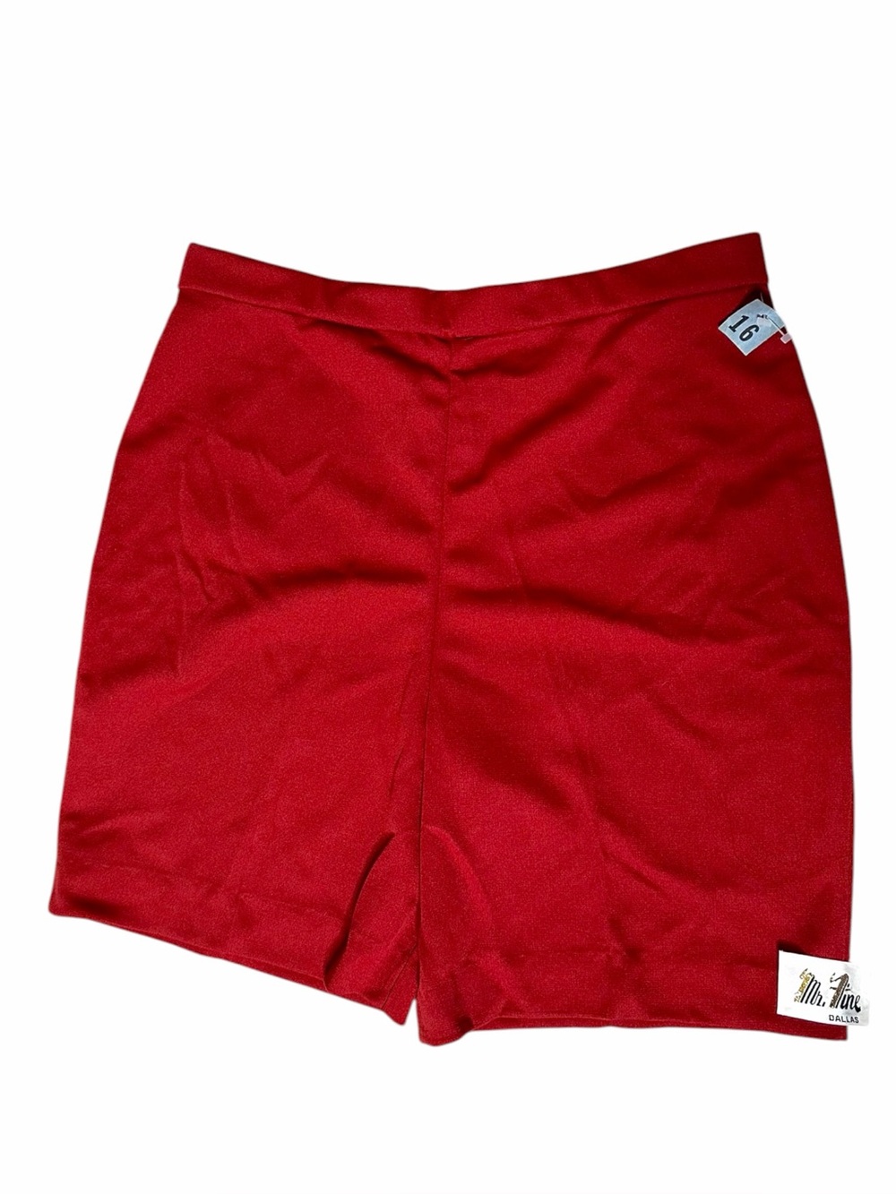 VTG 70s Mr. Fine Dallas Rust Red Disco Shorts Polyester High Waist Retro Mod M/L